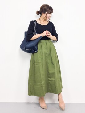 「PLAIN CLOTHING（プレーンクロージング）のアイテム（パンプス）」を使った、RINAさん（レディース・160cm）の秋コーディネート
