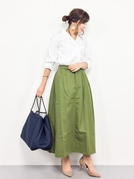 「PLAIN CLOTHING（プレーンクロージング）のアイテム（パンプス）」を使った、RINAさん（レディース・160cm）の秋コーディネート