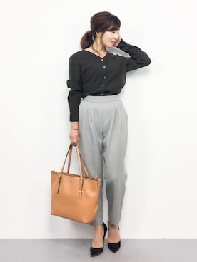 「BARCOS（バルコス）のアイテム」を使った、RINAさん（レディース・160cm）の秋コーディネート