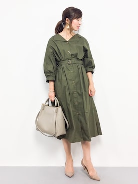 「PLAIN CLOTHING（プレーンクロージング）のアイテム（パンプス）」を使った、RINAさん（レディース・160cm）の秋コーディネート