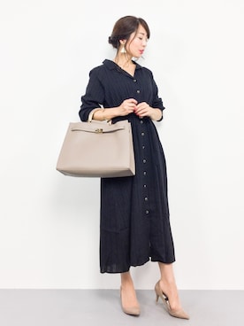 「PLAIN CLOTHING（プレーンクロージング）のアイテム（パンプス）」を使った、RINAさん（レディース・160cm）の秋コーディネート