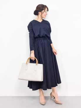 「PLAIN CLOTHING（プレーンクロージング）のアイテム（パンプス）」を使った、RINAさん（レディース・160cm）の秋コーディネート