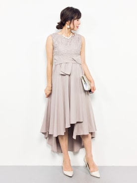 「アイテム（ドレス、ブラウン系）」を使った、RINAさん（レディース・160cm）の秋コーディネート