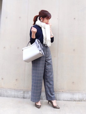 「RU（アールユー）のアイテム（パンツ）」を使った、RINAさん（レディース・160cm）の秋コーディネート