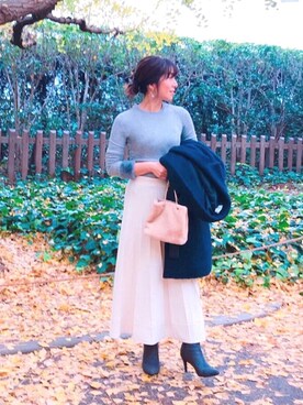 「Daniel Wellington（ダニエルウェリントン）の販売終了クラシックペティット アッシュフィールド32mm（アナログ腕時計）」を使った、RINAさん（レディース・160cm）の秋コーディネート