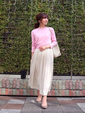 「AmiAmi（アミアミ）の【雑誌steady.5月号掲載商品】走れる7cmヒールパンプス/生地巻きヒール/春夏Ver.（パンプス）」を使った、RINAさん（レディース・160cm）の冬コーディネート