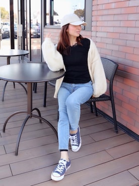 「fifth（フィフス）のアイテム（帽子）」を使った、RINAさん（レディース・160cm）の冬コーディネート