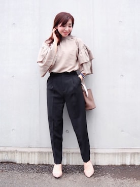 「PLAIN CLOTHING（プレーンクロージング）のアイテム（パンプス）」を使った、RINAさん（レディース・160cm）の冬コーディネート