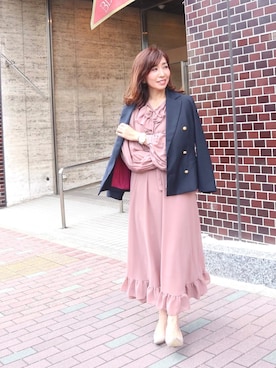 「PLAIN CLOTHING（プレーンクロージング）のアイテム（パンプス）」を使った、RINAさん（レディース・160cm）の春コーディネート