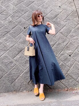 「titivate（ティティベイト）のﾌﾚｱﾏｷｼﾜﾝﾋﾟｰｽ（ワンピース）」を使った、RINAさん（レディース・160cm）の春コーディネート