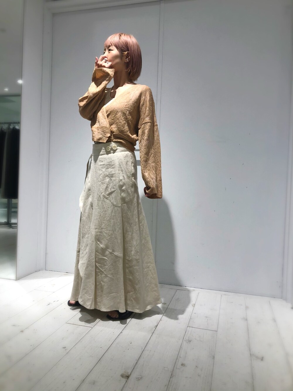 TAN アイカットパターンカシュクールニットカーディガン TAN（タン）の「【TAN(タン)】アイカットパターンカシュクール