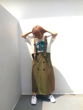 「NEONSIGN（ネオンサイン）のアイテム」を使った、erina kudoさん（レディース・152cm）の夏コーディネート