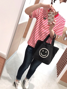 「ECODECO（エコデコ）のアイテム（バッグ）」を使った、Junkoさん（レディース・160cm）の夏コーディネート