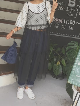 「CONVERSE（コンバース）のCONVERSE コンバース ジャック パーセル / JACK PURCEL（スニーカー）」を使った、みどりさん（レディース・160cm）の夏コーディネート