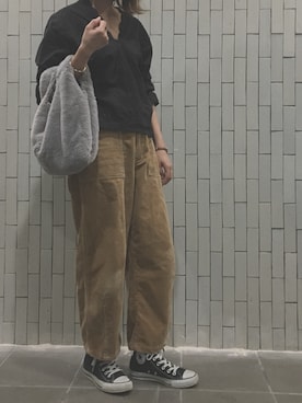 「スカラップ」｜「アイテム（アナログ腕時計）」を使った、みどりさん（レディース・160cm）の秋コーディネート