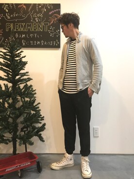 「仕事コーデ」｜「アイテム（ライダースジャケット）」を使った、マギーさん（メンズ・174cm）の秋コーディネート