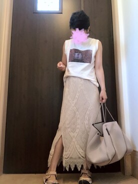 レディース大人気 ♡ IENA パネルレースロングスカート ナチュラル 36 ♡ 完売品