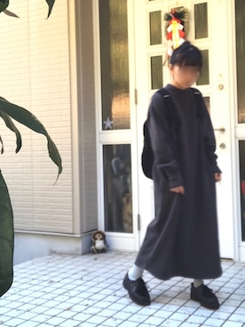 「靴下屋（クツシタヤ）の靴下屋/ 110デニール プレミアムタイツ M～Lサイズ（タイツ/ストッキング）」を使った、uさん（レディース・152cm）の冬コーディネート