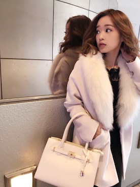 「CECIL McBEE（セシルマクビー）のアイテム（ジャケット/アウター）」を使った、村崎英絵（むらさきはなえ）さん（レディース・146cm）の冬コーディネート