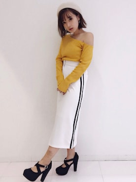 「CECIL McBEE（セシルマクビー）のアイテム（ハンチング/ベレー帽）」を使った、村崎英絵（むらさきはなえ）さん（レディース・146cm）の冬コーディネート