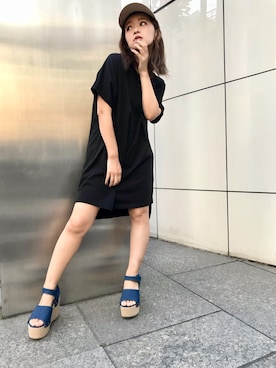 「CECIL McBEE（セシルマクビー）のアイテム（サンダル）」を使った、村崎英絵（むらさきはなえ）さん（レディース・146cm）の夏コーディネート