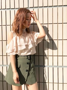 「CECIL McBEE（セシルマクビー）のアイテム（トップス）」を使った、村崎英絵（むらさきはなえ）さん（レディース・146cm）の夏コーディネート