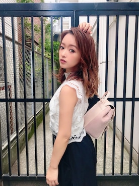 「CECIL McBEE（セシルマクビー）のアイテム（パンツ）」を使った、村崎英絵（むらさきはなえ）さん（レディース・146cm）の夏コーディネート