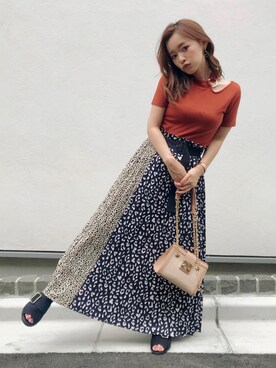 「CECIL McBEE（セシルマクビー）のアイテム（スカート）」を使った、村崎英絵（むらさきはなえ）さん（レディース・146cm）の秋コーディネート