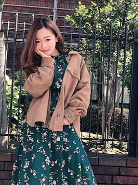 「CECIL McBEE（セシルマクビー）のアイテム（ジャケット/アウター）」を使った、村崎英絵（むらさきはなえ）さん（レディース・146cm）の秋コーディネート