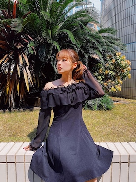 「CECIL McBEE（セシルマクビー）のアイテム」を使った、村崎英絵（むらさきはなえ）さん（レディース・146cm）の春コーディネート