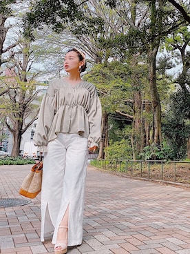 「CECIL McBEE（セシルマクビー）のアイテム（アクセサリー）」を使った、村崎英絵（むらさきはなえ）さん（レディース・146cm）の春コーディネート