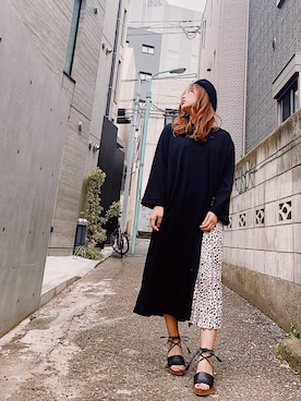 「CECIL McBEE（セシルマクビー）のアイテム（ハンチング/ベレー帽）」を使った、村崎英絵（むらさきはなえ）さん（レディース・146cm）の春コーディネート
