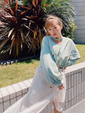 「CECIL McBEE（セシルマクビー）のアイテム（スカート）」を使った、村崎英絵（むらさきはなえ）さん（レディース・146cm）の春コーディネート