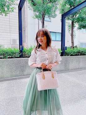 「CECIL McBEE（セシルマクビー）のアイテム（スカート）」を使った、村崎英絵（むらさきはなえ）さん（レディース・146cm）の春コーディネート