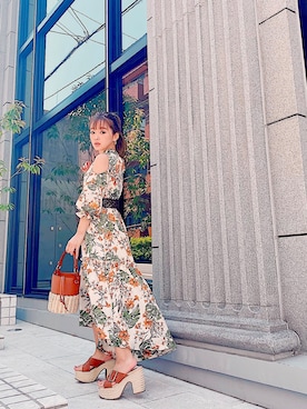「CECIL McBEE（セシルマクビー）のアイテム（アクセサリー）」を使った、村崎英絵（むらさきはなえ）さん（レディース・146cm）の春コーディネート