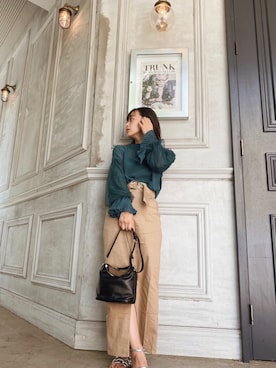 「CECIL McBEE（セシルマクビー）のアイテム」を使った、村崎英絵（むらさきはなえ）さん（レディース・146cm）の秋コーディネート