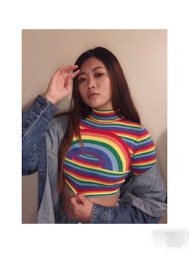 「UNIF」｜「アイテム（ニット/セーター）」を使った、Toriさん（レディース・170cm）の春コーディネート