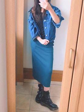 「ニコアンド」｜「アイテム（デニムジャケット）」を使った、miiさん（レディース・170cm）の夏コーディネート