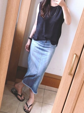 「YEVS（イーブス）のアイテム（スカート）」を使った、miiさん（レディース・170cm）の夏コーディネート
