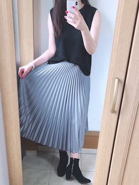 「Daniel Wellington（ダニエルウェリントン）の販売終了 クラシックペティット ボンダイ 32mm（アナログ腕時計）」を使った、miiさん（レディース・169cm）の夏コーディネート