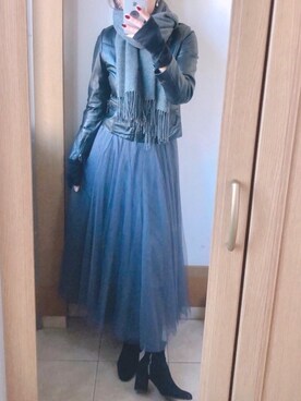 「VICKY（ビッキー）のアイテム（ジャケット/アウター）」を使った、miiさん（レディース・169cm）の冬コーディネート