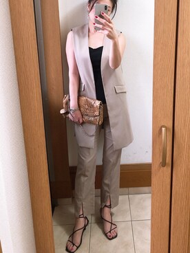 「アイテム（ブラジャー、ブラック系）」を使った、miiさん（レディース・169cm）の夏コーディネート