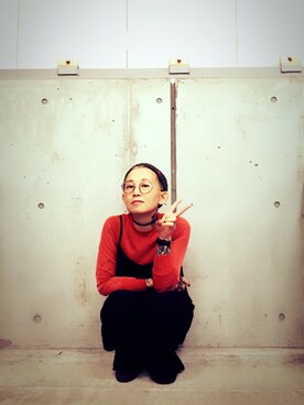 「シースルー」｜「アイテム（ニットキャップ/ビーニー）」を使った、Lauraさん（レディース・156cm）の秋コーディネート