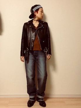 「Stampd' LA（スタンプドエルエー）のアイテム（キャップ）」を使った、Lauraさん（レディース・155cm）の秋コーディネート