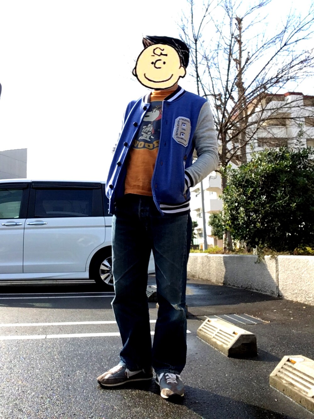 「Buzz Rickson'sのアイテム（Tシャツ/カットソー、オレンジ系）」を使った、Osamuさん（メンズ・160cm）の冬コーディネートの1枚目の写真
