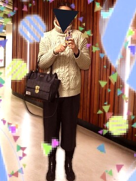 「Maison Kitsune（メゾンキツネ）のアイテム（PC・スマホグッズ/家電）」を使った、ターヤ＊さん（レディース・164cm）の冬コーディネート