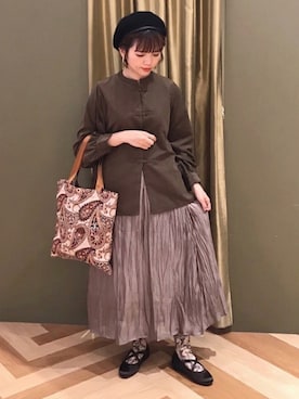 「チャイナシャツ」｜koyaichanさん（レディース・153cm）の秋コーディネート