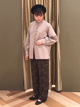 「チャイナシャツ」｜koyaichanさん（レディース・153cm）の秋コーディネート