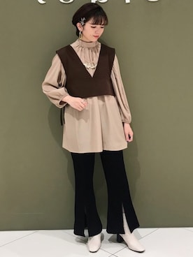 「Furryrate（ファーリーレート）のアイテム（パンツ）」を使った、koyaichanさん（レディース・153cm）の秋コーディネート