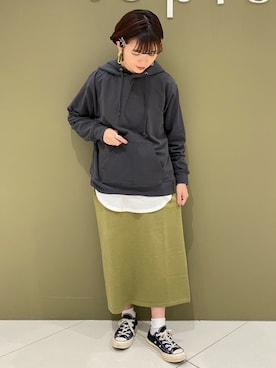 「Green　Parks（グリーンパークス）のアイテム（パーカー）」を使った、koyaichanさん（レディース・153cm）の冬コーディネート